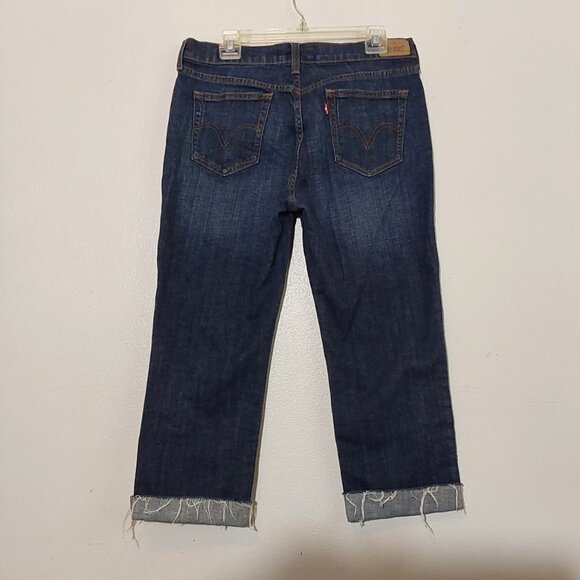 Levi's 505 Boyfriend Mid-Rise Straight Leg Crop Jeans - 12 - Great Condition - Picture 3 of 8